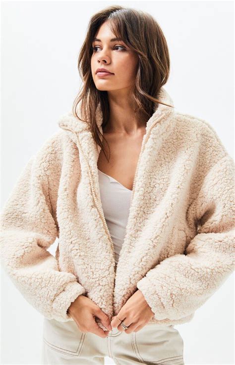 Shop Pacsun Sherpa Jacket Jackets For Women Trendy Leather Jacket