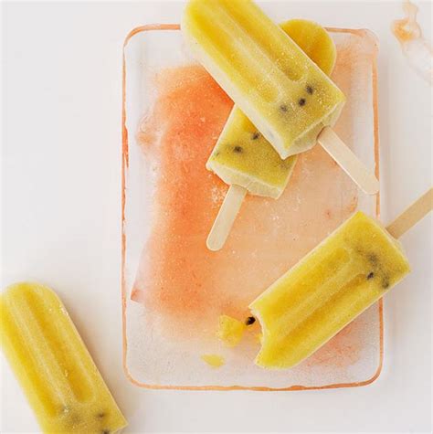 Passionfruit Pineapple And Vanilla Icy Poles Recipe Gourmet Traveller