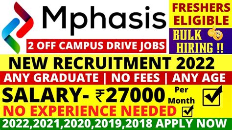 Mphasis Off Campus Drive 2022 2021 2020 Batch Job For Freshers