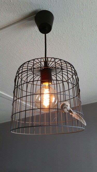 Plafondlamp Van Ijzeren Mand Leenbakker Met Spot En Vintage Lamp Van