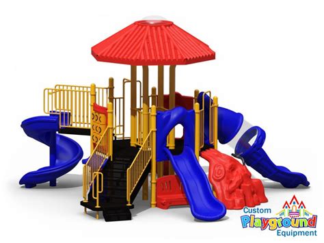 Multi Slide Octagonal Deck Commercial Playground Set