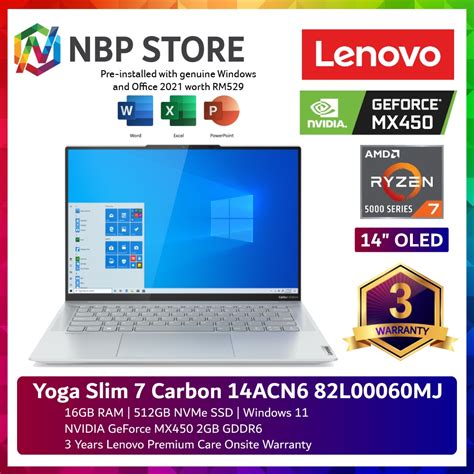 Lenovo Yoga Slim 7 Carbon 14ACN6 82L00060MJ 14 2 8K Laptop Cloud Grey