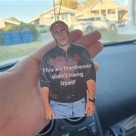 1pc Jeffrey Epstein Car Air Freshener Sick Humor Funny Dark Rear View