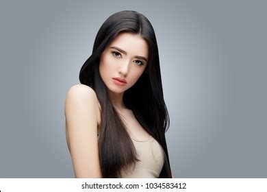 Brunette Asian Girl Long Straight Hair Stock Photo 1034583385