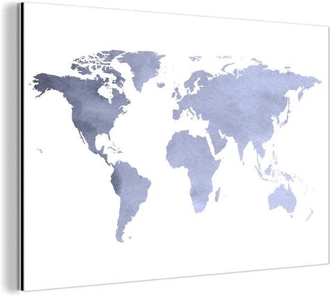D Coration Murale M Tal Peinture Aluminium Industriel Wereldkaart