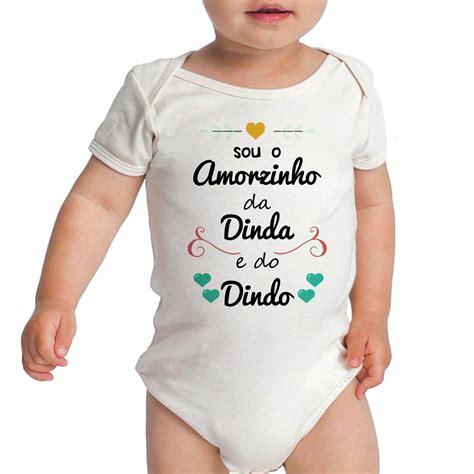 Body Amor Da Dinda E Dindo Personalizado Bebe Frases Elo