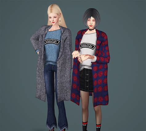 Sims 4 CC S The Best F Long Coat By Meeyou