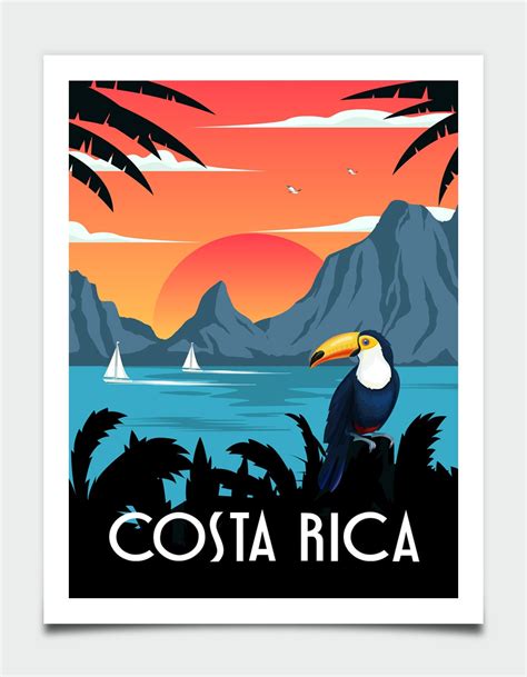 Costa Rica Poster Costa Rica Print Travel Wall Art Travel - Etsy