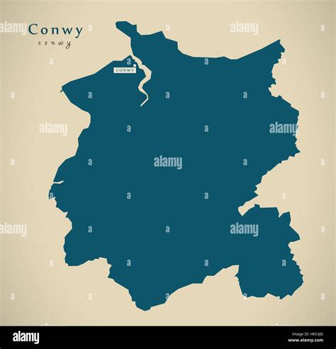 modern map conwy wales uk illustration stock photo alamy
