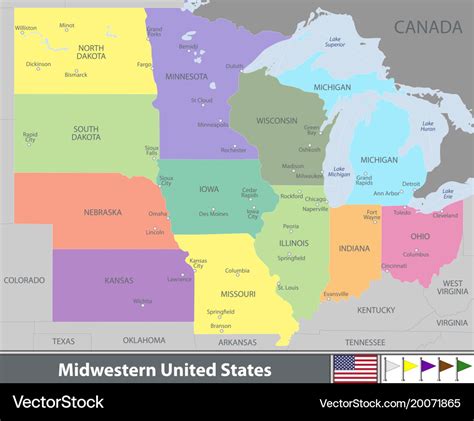 Midwestern united states Royalty Free Vector Image