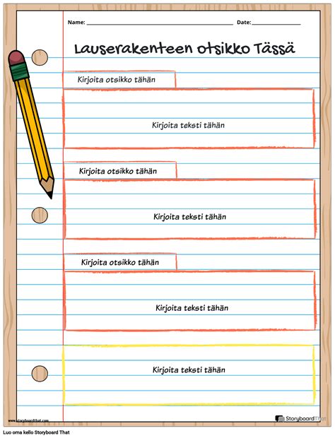 Uusi Luo Sivulauserakennemalli Storyboard Par Fi Examples