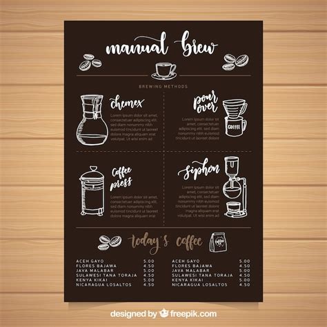 Coffee menu template | Free Vector