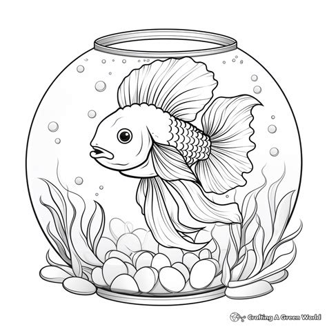 Fish Bowl Coloring Pages Free Printable