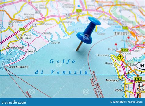 Golfo Di Venezia Sulla Mappa Immagine Stock Immagine Di Spinta