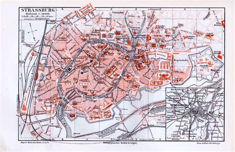 Strassburg Stadtplan Ca Original Der Zeit Archiv Historischer