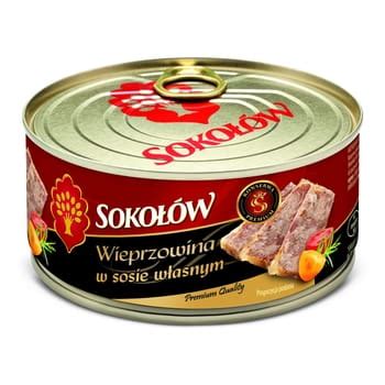 Konserwa wieprzowina w sosie własnym premium Sokołów 300g Megasam24 pl