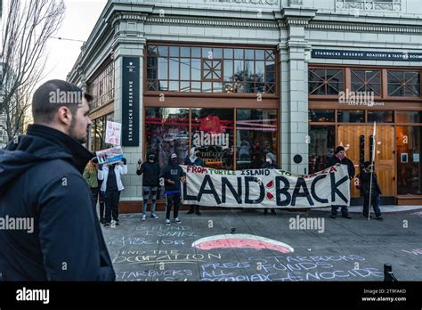 Seattle Estados Unidos De Noviembre De Los Manifestantes