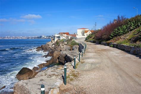 Atlantic Ocean Shoreline In Estoril Stock Image Image Of Seascape