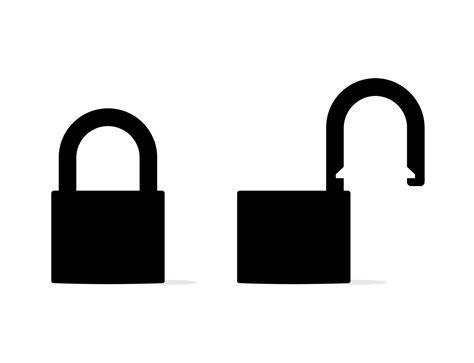 Padlock Silhouette Simple Portable Open And Closed Lock Icon 14016608