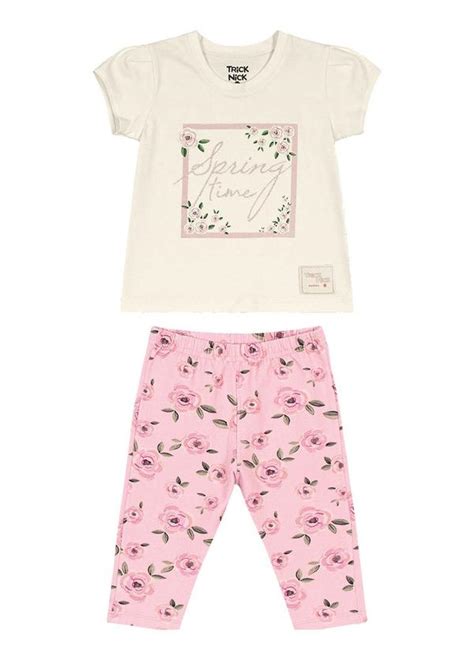 Conjunto Infantil Feminino Spring Time Rosa Trick Nick