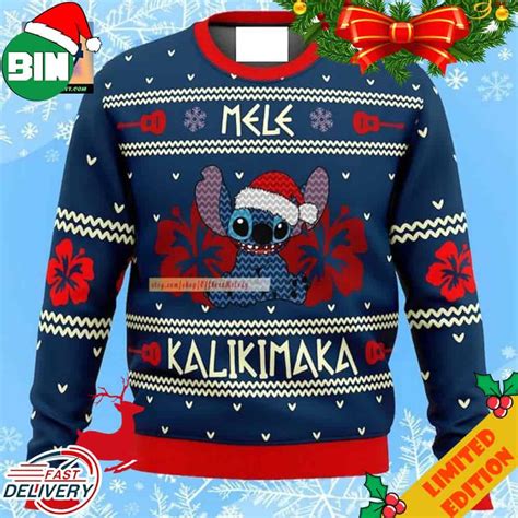 Stitch Mele Kalikimaka Ugly Sweater For Men And Women Binteez