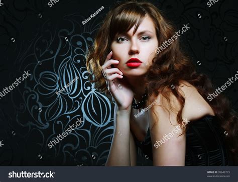 Sexy Brunette Curly Hair Black Stock Photo Shutterstock