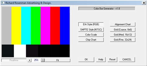 Color Bar Generator - Television & Monitor Test Pattern Photoshop Plugin