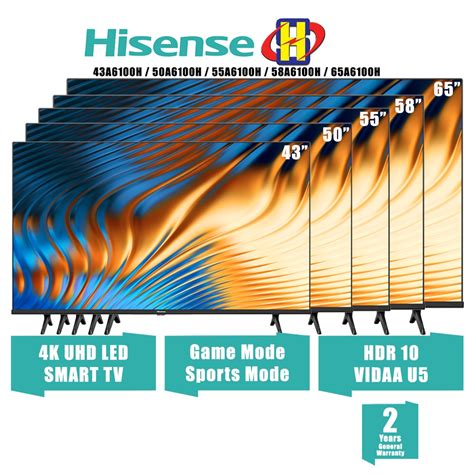 Hisense 65 Inch Smart UHD 4k Utra Slim LED TV Free Wall Bracket