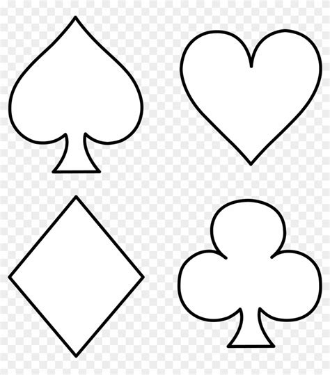 Playing Card Suits Line Art Playing Card Suits Line Art Free