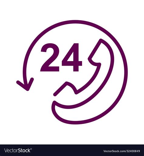 Call 24 Icon Hour Service Royalty Free Vector Image