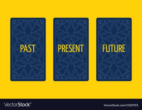 Three card tarot spread past present and future Vector Image