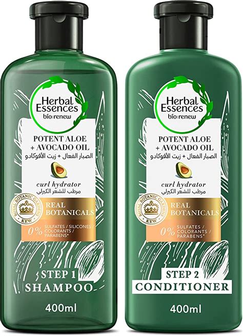 Herbal Essences Sulfate Free Potent Aloe Avocado Oil Curl Hydrating Shampoo And Conditioner