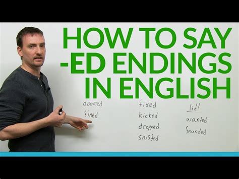 How To Pronounce Verb With Ed Ending English Esl Video Lesson