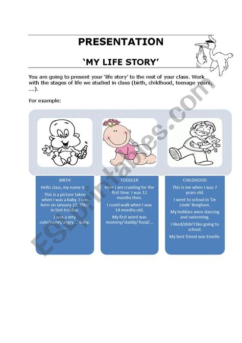 Presentation ´my Life Story´ Esl Worksheet By Melissa3800