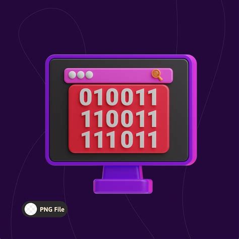 Premium PSD Coding Binary Code Illustration 3d