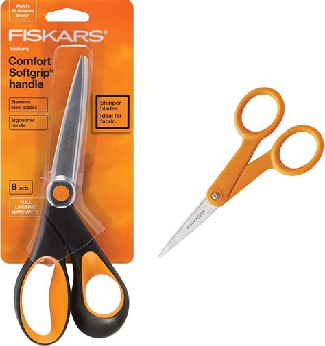 Amazon Fiskars 175800 1002 Razor Edge Softgrip Scissors 8 Inch