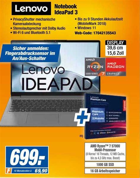Lenovo Notebook Ideapad 3 Angebot bei Expert - 1Prospekte.de