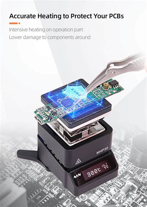 MHP30 Mini OLED Hot Plate Preheater 60W 350 Soldering Station Preset Temperature For PCB SMD