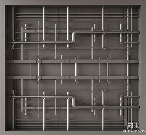 工业风管道吊顶3d模型下载【id1140815895】知末3d模型网