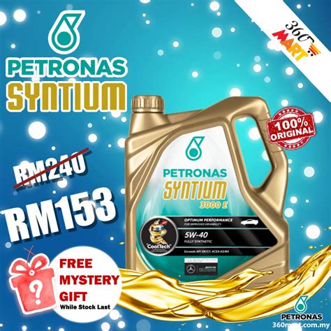 Petronas Syntium 3000 5W 40 Fully Synthetic Engine Oil 4L 360Mart