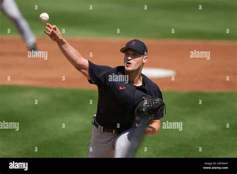 Detroit Tigers Starting Pitcher Matt Manning Throws In The First Inning