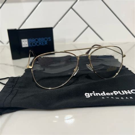 Grinderpunch Accessories Grinderpunch New Nonprescription Premium Aviator Clear Lens Glasses