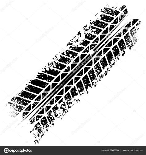 Big Grunge Ink Blots Splash Tire Track Silhouette Isolated White Stock