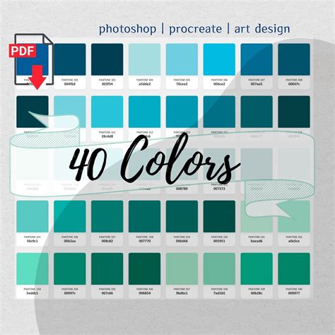 40 Color Palette Swatches Pdf Hex Code Instant Download Procreate ...