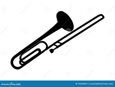 Trombone Silhouette Music Cartoon Vector 107080069