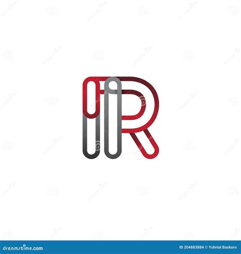 Logotipo Inicial Letra Ir Contorno Ligado Vermelho E Cinza Logotipo