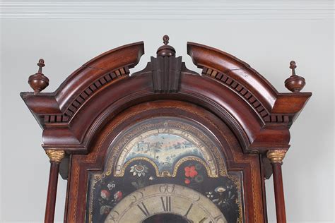 8 Ft Antique Oak Tall Case Clock Ebth