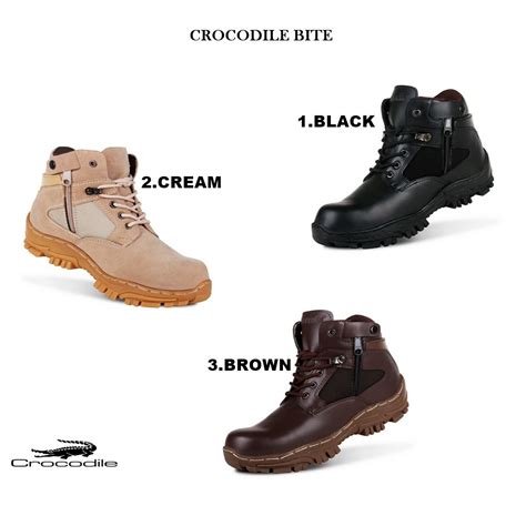 Jual Sepatu Boots Safety Ujung Besi Crocodile Bite Shopee Indonesia