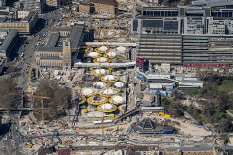 Luftaufnahme Stuttgart Bauarbeiten Stuttgart 21 Am Hauptbahnhof In