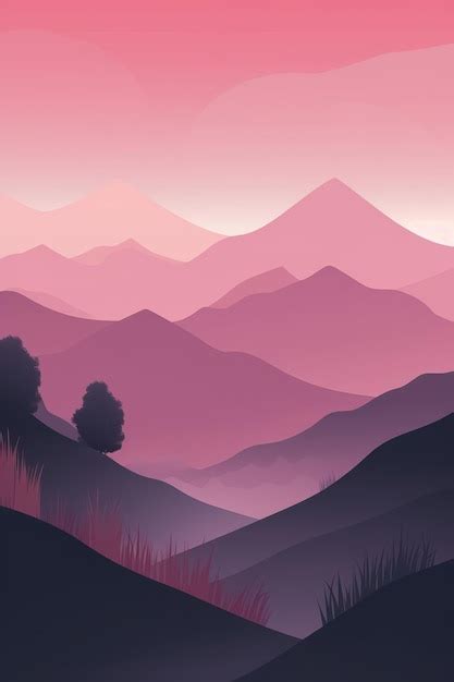 Fondo De Paisaje De Monta As Est Ticas Minimalistas Abstractas De